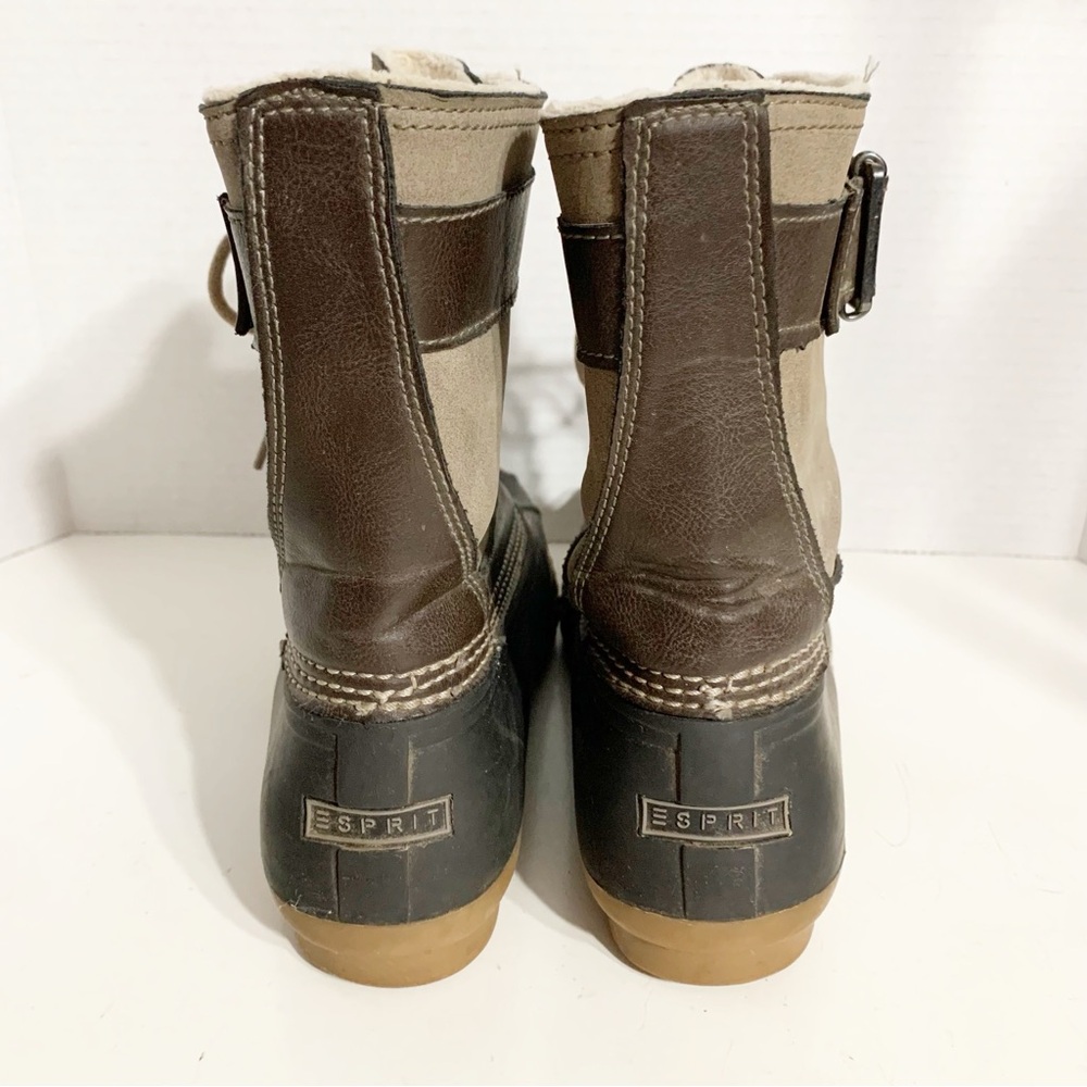Vintage Esprit Suede Leather and Rubber Duck Boots Lace-up Fleece Lined Winter❄️ - Picture 5 of 9